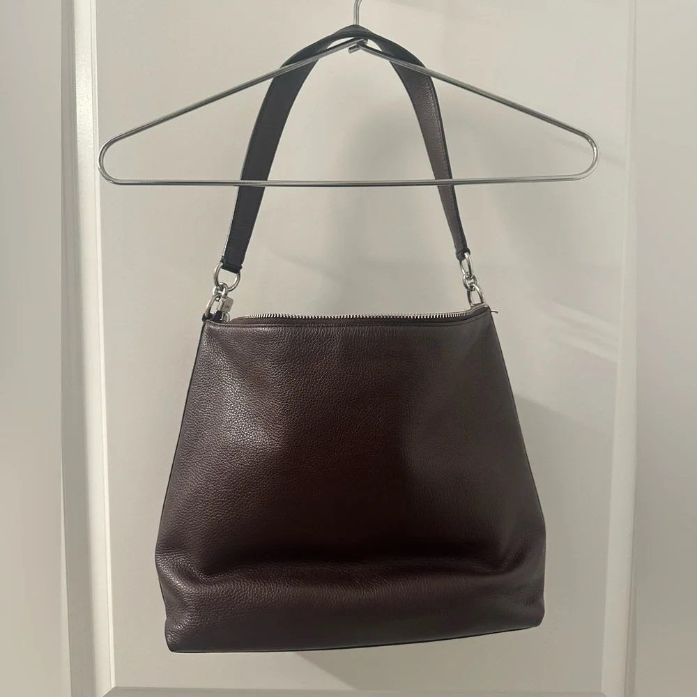 Coach Marlon Hobo Bag Burgundy Maroon‎ Pebble Leather